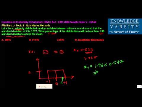 FRM 2008 Sample Exam (GARP) Problem - Continuous Uniform Probability Distribution