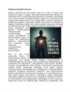 Stigma in Health Worksheet for Sub-Plan or Classwork & Homework