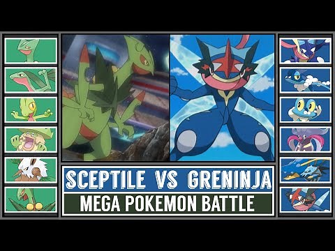 MEGA SCEPTILE vs ASH GRENINJA | Mega Starter Pokémon Battle