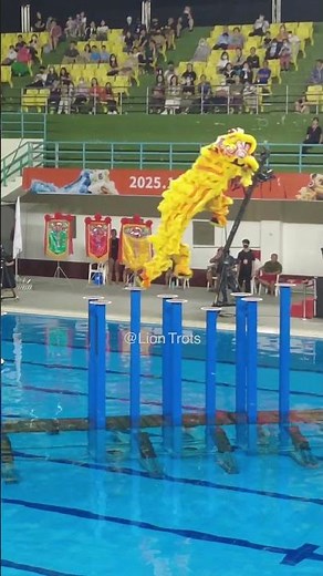 日本橫濱中華學院校友會龍獅團 高雄戲獅甲 水上跳 Yokohama O.B Japan at Kaohsiung int'l Above Water Lion Dance Comp 2025