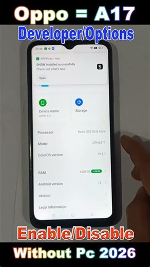 Oppo A17 Developer Option Enable 2026 | How to Enable Developer Option in Oppo A17 #smartphone