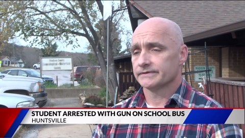 Student arrested with gun on school bus in Huntsville
