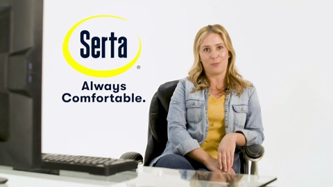 Serta Claremont Ergonomic Executive Office Chair with Back in Motion Technology, Adjustable Mid Back Desk Chair with Lumbar Support, Bonded Leather, Ivory White