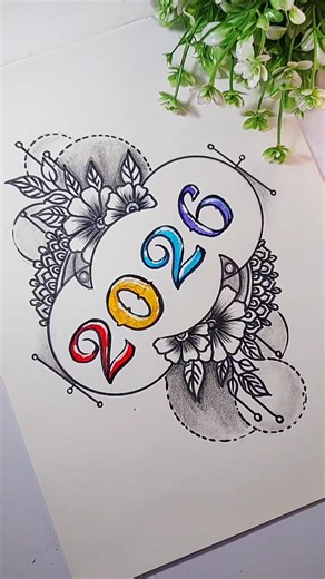 Happy New year 🎉✨️♥️ #shorts #art #lipikaarts #drawing