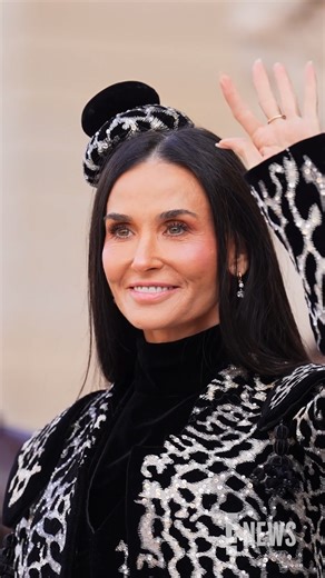 Demi Moore brought her animal prints to Schiaparelli's Paris Fashion Week show. | E! News