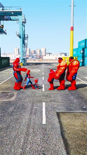RANDOM MINI SPIDE-RMAN VS RED HULK BATTLE #shorts #gta5 #spidarman