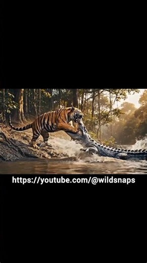 Tiger vs Crocodile… Who Really Wins? 🔥#wildlifeentertainment #wildliferescue #wildanimals