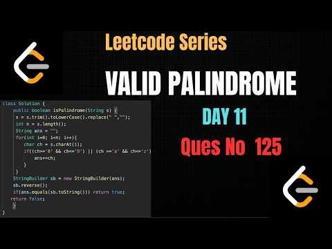 Valid Palindrome || Leetcode 125 || java #leetcode