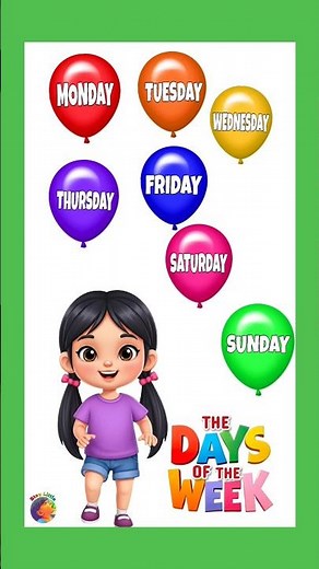 The days of the week fun song with colorful balloons #staylittlechannel #kidslearning