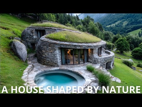 Design & Build How to Create a Small Round Stone House on a Hill with a Pointed Roof