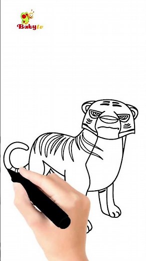 How does a tiger go? 🐅 Fun Shere Khan drawing tutorial! ✨🖌️