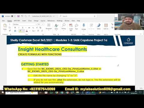 Shelly Cashman Excel 365/2021 Modules 1-3 SAM Capstone Project 1a | Ensight Healthcare Consultants