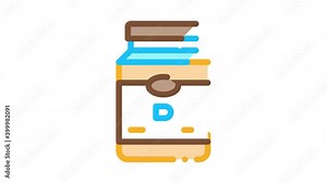 soy protein bottle Icon Animation. color soy protein bottle animated icon on white background