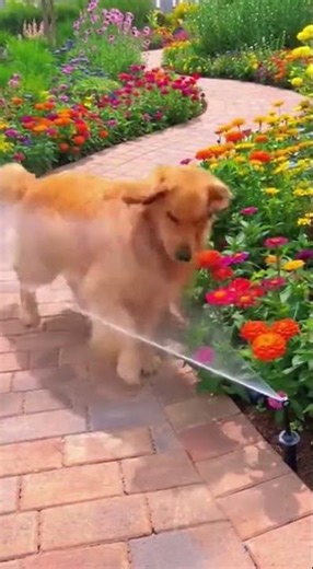 Sprinkler prank #shortvideo #funny #dogshorts