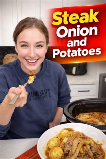 The crockpot steak onion potato dinner that feels like comfort