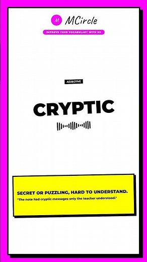 Learn English: What is Cryptic? | Vocabulary Shorts