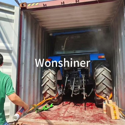 how we load three tractors into a 40HQ container?