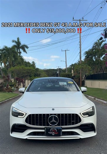 2021 MERCEDES BENZ GT 43 AMG FOR SALE ‼️ ONLY $15,800,000 ‼️ NEWLY IMPORTED Year : 2021 Make : Mercedes Benz Model : GT 43 AMG Body Type : Sedan Gear Box : Automatic Fuel Type : Petrol Seats : 5 Mileage : 23,XXX PRICE : $15,800,000 ( Negotiable ) Call or WhatsApp - 1 (876) 520-5084 Features: •\tAMG 3.0L turbocharged inline-6 engine \t•\t9-speed AMG SPEEDSHIFT automatic transmission \t•\tAMG Performance 4MATIC all-wheel drive \t•\tBlack leather interior with AMG sport seats \t•\tPanoramic glass s
