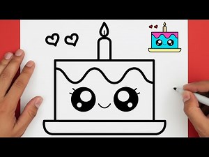 HOW TO DRAW A CAKE FOR KIDS | CUTE CAKE DRAWING