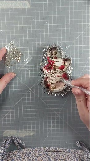 Handmade Christmas Ornament Large Cookie Cutter Recycled Christmas Card Ornament or Gift Tag