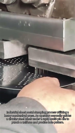 Rapid Sheet Metal Perforation Press #worker #process #metalwork #stamping #factory