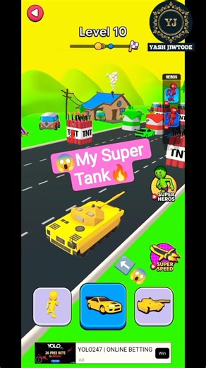 😱My Super Tank 🚙💨#shor # yt short # dorsal gaming YJ