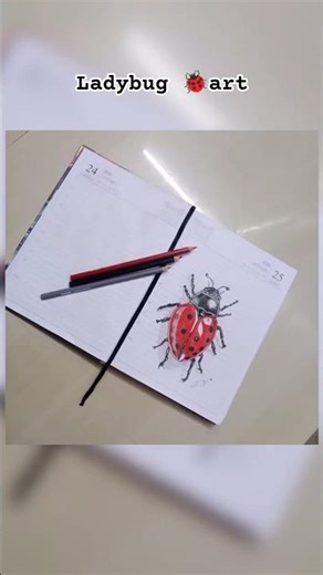 How to Draw a Cute Ladybug Easy! 🐞 Step-by-Step Art for Kids#ladybug #colorpencil #ladybugart #viral