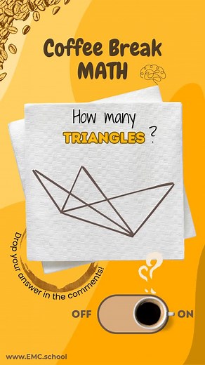 A quick brain challenge for your coffee break! ☕ Can you count all the triangles? Let’s see! ☕ Coffee Break Math — your daily dose of logical fun! In this short brain puzzle, you’ll need sharp eyes and a logical mind: 👉 How many triangles can you spot in the figure? Take a moment, pause your scrolling, and see if you can find them all before your coffee cools down! Drop your answer in the comments — and let’s see who gets it right first! 📚 Perfect for: students, teachers, math lovers, and anyo