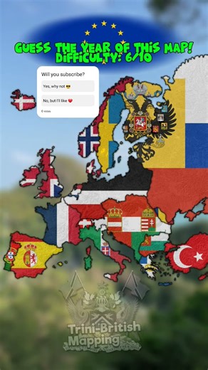 Guess The year of this Europe map! 🇪🇺👀 #mapping #europe #history #geography #games