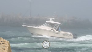 This Grady White crew was having a tough time finding the entrance of Manasquan Inlet during the heavy fog on Saturday - They turned around a couple of times but eventually made it through safely! (The fog was worse in person. I had to brighten the video so you could actually see the boat.) | Shore Boats