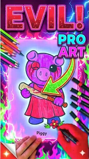 CRAZY COLORING! Drawing the Evil PIGGY from Roblox! 🐷🔥