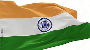 India Independence Day, Minimalist Tricolor Flag Loop, HD Footage