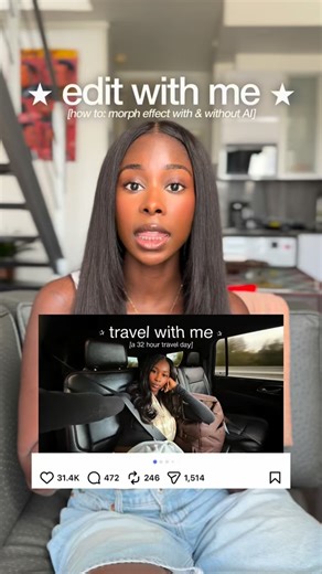 Justine on Instagram: "edit with me (w/ and without AI) ⭑.ᐟ here’s the tutorial on how to do this video effect that I originally saw from @valslooks and used for my travel with me 😌 ⭑ PROMPT⭑ Make a video from these two images morphing from the first image to the second one changing the appearance in a fast dissolve effect. Do not alter the persons body, face, or proportions. Do not change the photo. Do not add new elements or people. #higgsfieldai #editingtutorial @higgsfield.ai"