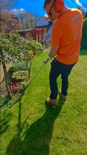 How to Edge Lawn with a Strimmer #gardening #garden #landscape