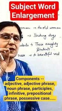 Subject Word Enlargement | Enlargement of core subject | Subject Word + modifier important concept