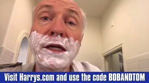 Take a peek at Tom's bathroom as he shows us his morning shaving routine with Harry's Razors. | The Bob & Tom Show
