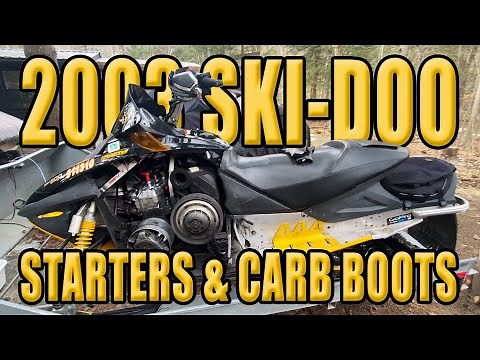 2003 Ski-doo Rev replacing the electric starter, carb boots and manual recoil starter