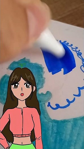 Dibujando con azul día 3 // reto de 10 colores (●'◡'●) #dibujo #dibujoscreativos #art #arte #dib