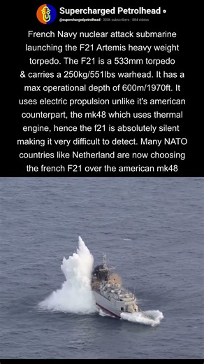 French F21 heavy weight topedo launch