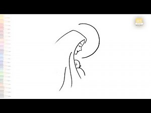 Baby Jesus mother Mary drawing | Easy outline art | How to draw Mother Mary step by step #artjanag