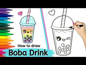 How To Draw a Cute Boba Tea Easy Drawing For toddlers