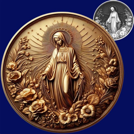Virgin Mary | Stl File | Depth Map | Height Map | Coin 3D Laser (PNG SVG PDF) - Etsy