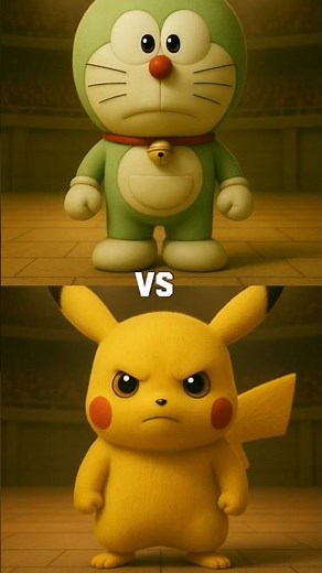 Green Doremon vs Pikachu, Charizard, Blastoise, Venusaur, Charmander, Gyarados, Mewtwo