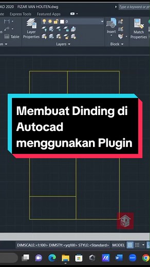 Membuat Dinding di Autocad Menggunakan Plugin