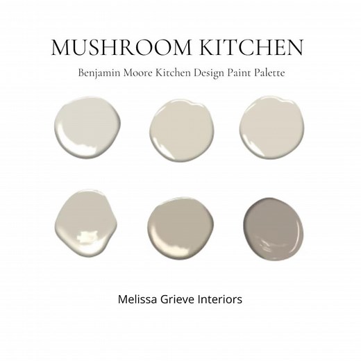 Mushroom Taupe Kitchen Cabinet Paint Palette: 6 Benjamin Moore Colors (digital Download) - Etsy