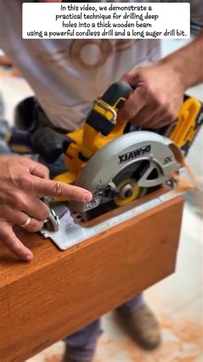 Deep Wood Drilling Technique Using a Long Auger Drill Bit