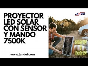Proyector LED solar 200W y 300W con sensor de movimiento y mando panel 7500k