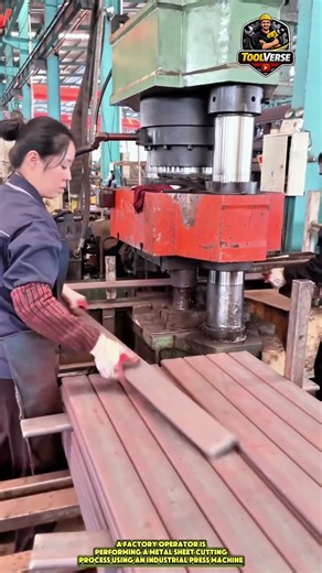 Metal Sheet Cutting Process Using an Industrial Press Machine #pressmachine #metalsheet