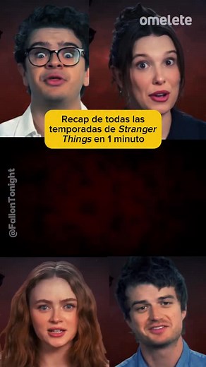 10K views · 16K reactions | ¡En 1 minuto! Los protagonistas de #StrangerThings hicieron un resumen de todas las temporadas de la serie de #Netflix en el programa de #JimmyFallon  #strangerthings5 | Omelete Latam | Facebook