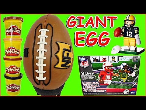 GIANT FOOTBALL PLAY DOH SURPRISE EGG + Endzone Set